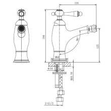 Смеситель для биде с донным клапаном Caprigo Fonte 12-533-crm