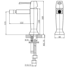 Смеситель для биде с донным клапаном Caprigo Diamante 50-030-crm