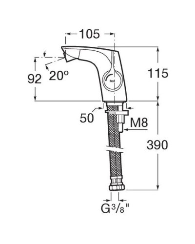 Смеситель для биде без донного клапана Roca Insignia 5A6A3ANM0