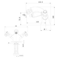 Смеситель для биде с донным клапаном Caprigo Adria Classic 03-530-crm