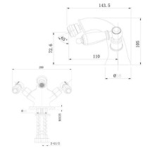 Смеситель для биде с донным клапаном Caprigo Adria Classic 03-530-crm