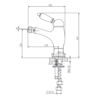 Смеситель для биде с донным клапаном Caprigo Adria Uno 02-533-crm