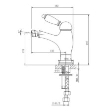 Смеситель для биде с донным клапаном Caprigo Adria Uno 02-533-crm