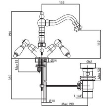 Смеситель для биде с донным клапаном Caprigo Adria Classic 03-033-vot