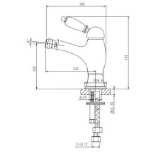 Смеситель для биде с донным клапаном Caprigo Adria Uno Black Edition 02B-533-vot