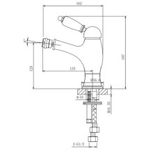 Смеситель для биде с донным клапаном Caprigo Adria Uno Metal Edition 02M-533-crm