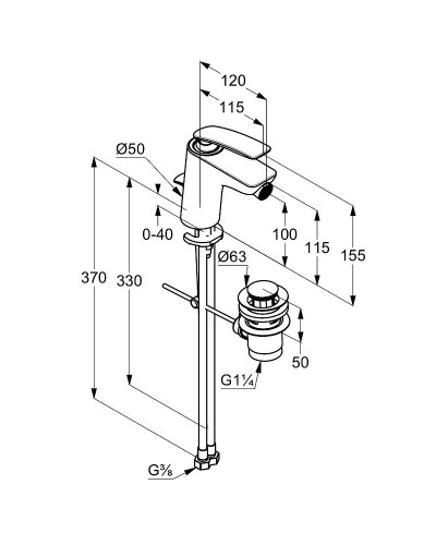 Смеситель для биде Kludi Balance 522169175 Белый Хром