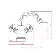 Смеситель на биде Cezares OLIMP-BS2-03/24-M