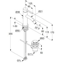 Смеситель для биде с донным клапаном Kludi Nova Fonte Pura 202163915