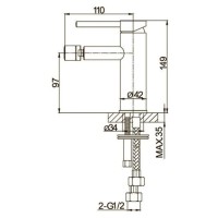Смеситель для биде без донного клапана Caprigo Don 53-030-CRM