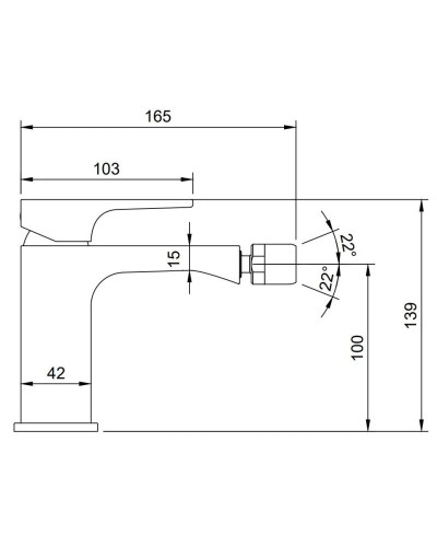 Смеситель для биде с донным клапаном Villeroy & Boch Architectura Square TVB12500100076