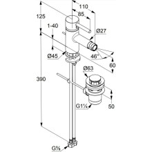Смеситель для биде с донным клапаном Kludi Bozz 385335376