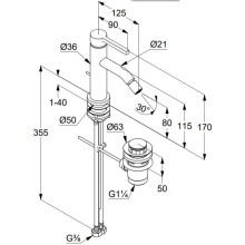 Смеситель для биде с донным клапаном Kludi Nova Fonte Pura 202165315