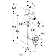 Смеситель для биде с донным клапаном Kludi Zenta SL 485303965