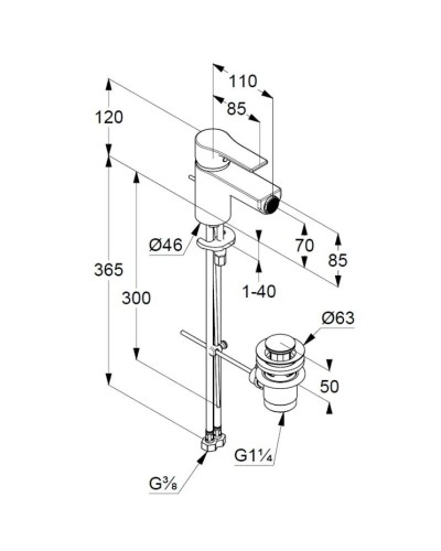 Смеситель для биде с донным клапаном Kludi Zenta SL 485303965