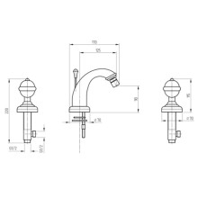 Смеситель для биде Migliore Cristalia New 27180 Золото