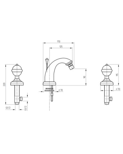Смеситель для биде Migliore Cristalia New 27180 Золото