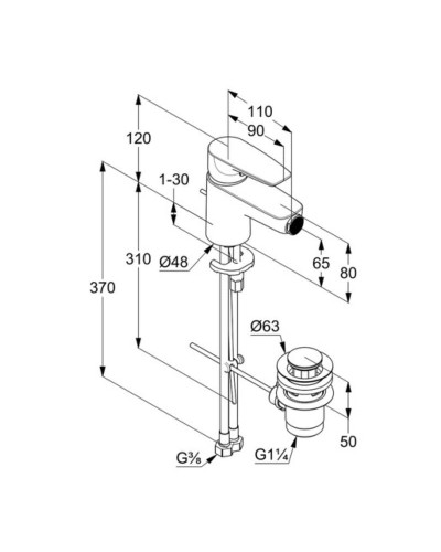 Смеситель для биде Kludi Pure Solid 342160575 Хром