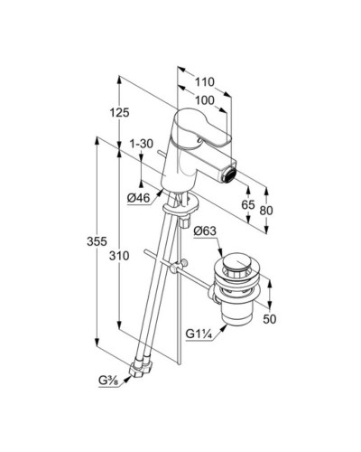 Смеситель для биде Kludi Pure Easy 375339165 Белый Хром