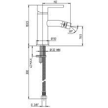 Смеситель для биде без донного клапана Paini Brera 74CR304
