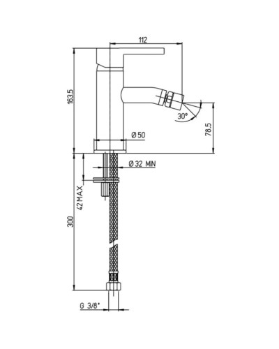 Смеситель для биде без донного клапана Paini Brera 74CR304