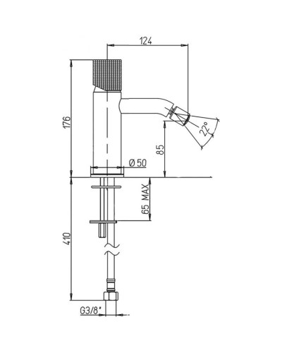 Смеситель для биде без донного клапана Paini Cox Grip 7GCR304