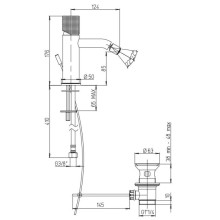 Смеситель для биде с донным клапаном Paini Cox Grip 7GCR306O