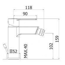 Смеситель на биде без донного клапана CEZARES OVEST-BSM1-01-W0