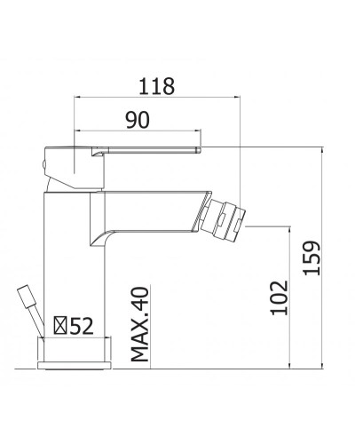 Смеситель на биде без донного клапана CEZARES OVEST-BSM1-01-W0