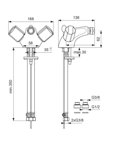 Смеситель для биде Vidima Стиль BA135AA