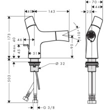 Смеситель для биде с донным клапаном Axor Starck Organic 12210000