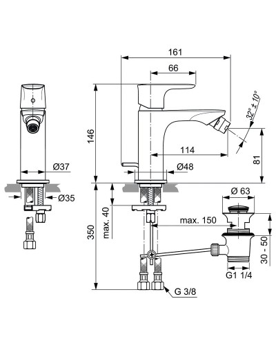 Смеситель для биде Ideal Standard Connect Air A7030AA Хром