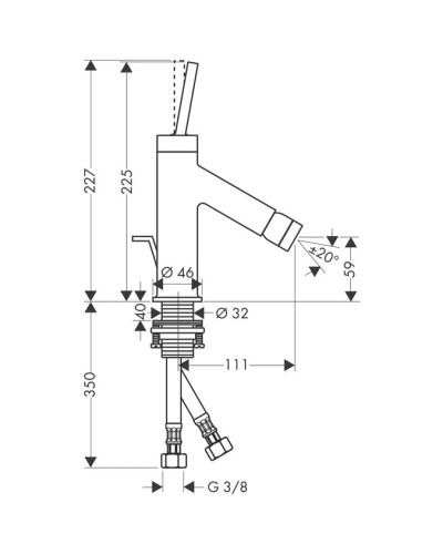 Смеситель для биде с донным клапаном Axor Starck 10211000
