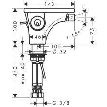 Смеситель для биде с донным клапаном Axor Massaud 18210000