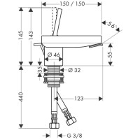 Смеситель для биде с донным клапаном Axor Starck X 10205000