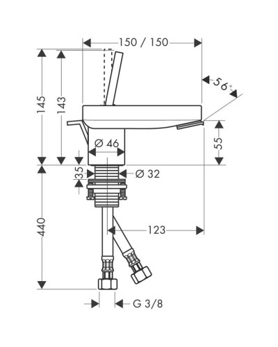 Смеситель для биде с донным клапаном Axor Starck X 10205000