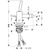 Смеситель для биде с донным клапаном Axor Citterio 39200000