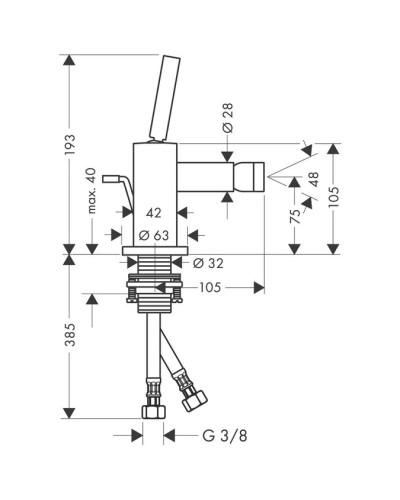 Смеситель для биде с донным клапаном Axor Citterio 39200000