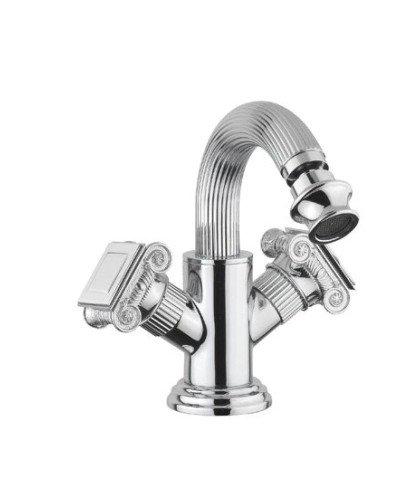 Смеситель на биде с донным клапаном хром, ручки металл Cezares Olimp OLIMP-BS2-01-O