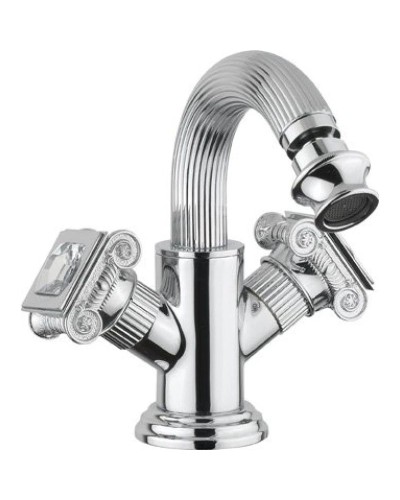 Смеситель на биде с донным клапаном хром, ручки swarovski Cezares Olimp OLIMP-BS2-01-Sw