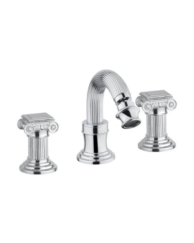 Смеситель для биде на три отверстия хром, ручки металл Cezares Olimp OLIMP-BBS2-01-O