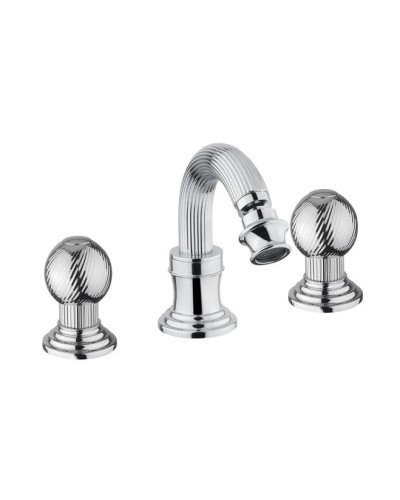 Смеситель для биде на три отверстия хром, ручки металл Cezares Olimp OLIMP-BBS2-01-M