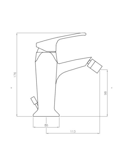 Смеситель на биде однорычажный c донным клапаном золото 24 карата Cezares Legend LEGEND-BSM2-03/24