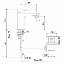 Смеситель на биде однорычажный Cezares JUMP-BSM1-01-W0