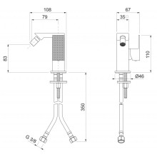 Смеситель для биде однорычажный без донного клапана CEZARES PRIZMA-BSM1-03/24-W0