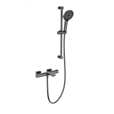 Смеситель для ванны с душевым гарнитуром и термостатом WONZON & WOGHAND, Темный графит (WW-C2021-A-BGG)