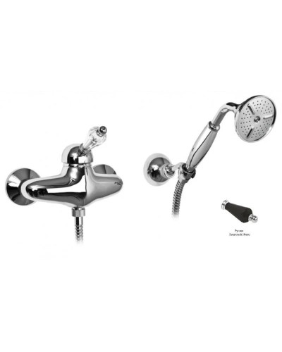 Смеситель для душа с ручным душем хром, ручка Swarovski Nero Cezares Vintage VINTAGE-D-01-Sw-N