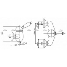 Смеситель для душа золото 24 карат, ручка Swarovski Nero Cezares Vintage VINTAGE-DM-03/24-Sw-N