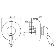 Смеситель для душа бронза Cezares Venezia VENEZIA-DIM-02-Bi