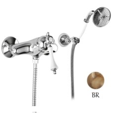 Смеситель для душа с ручным душем бронза, ручка белая Cezares Margot MARGOT-DDM-02-Bi